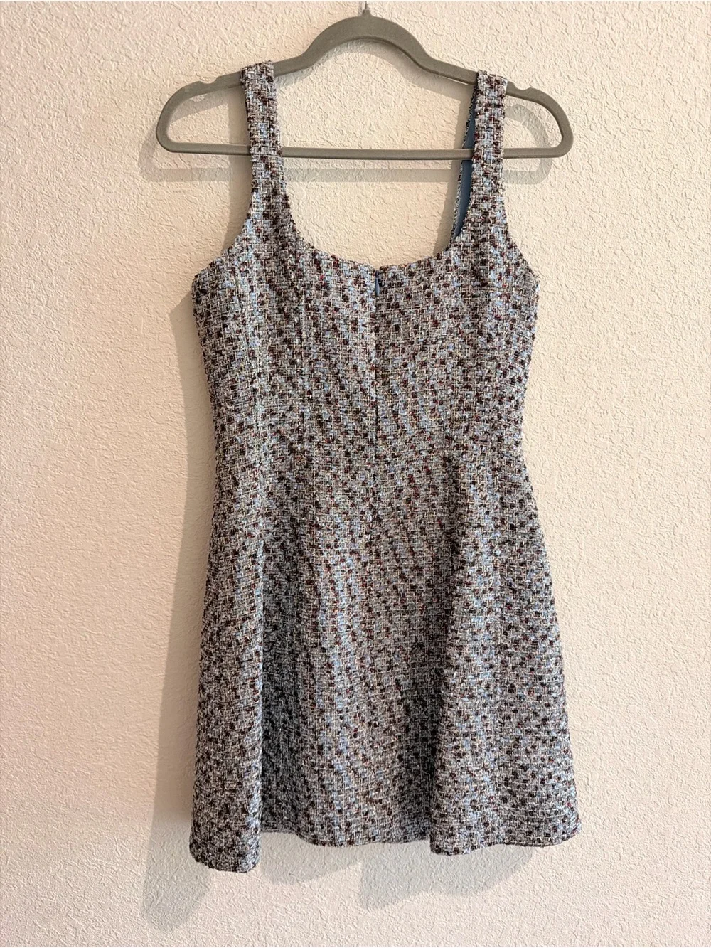 Veronica Beard Sleeveless Tweed Sheath Dress in Blue and Brown - Picture 5 of 6
